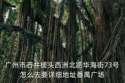 廣州市石井槎頭西洲北路華海街73號怎么去要詳細地址番禺廣場