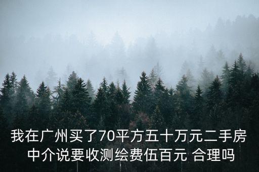 廣州中海學(xué)仕里75平方，我在廣州買了70平方五十萬元二手房 中介說要收測(cè)繪費(fèi)伍百元 合理嗎