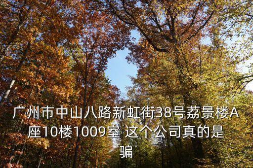 廣州市中山八路新虹街38號荔景樓A座10樓1009室 這個公司真的是騙