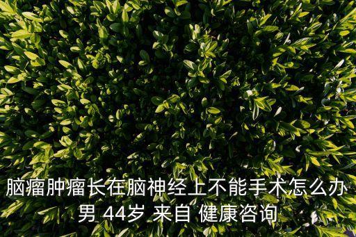 腦瘤腫瘤長在腦神經上不能手術怎么辦男 44歲 來自 健康咨詢