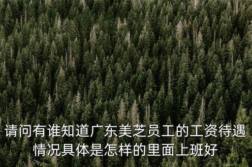 請問有誰知道廣東美芝員工的工資待遇情況具體是怎樣的里面上班好
