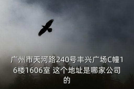 廣州市天河路240號豐興廣場C幢16樓1606室 這個地址是哪家公司的
