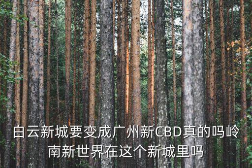 白云新城要變成廣州新CBD真的嗎嶺南新世界在這個新城里嗎