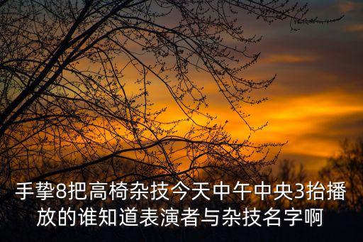 手摯8把高椅雜技今天中午中央3抬播放的誰知道表演者與雜技名字啊
