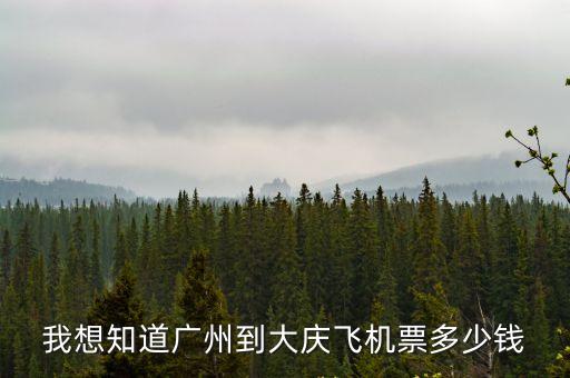 我想知道廣州到大慶飛機(jī)票多少錢