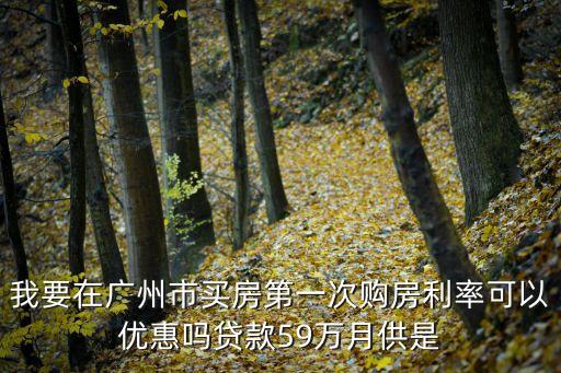 我要在廣州市買房第一次購房利率可以優惠嗎貸款59萬月供是