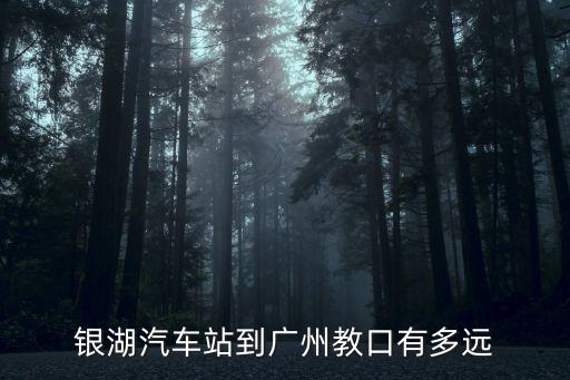 銀湖汽車(chē)站到廣州教口有多遠(yuǎn)