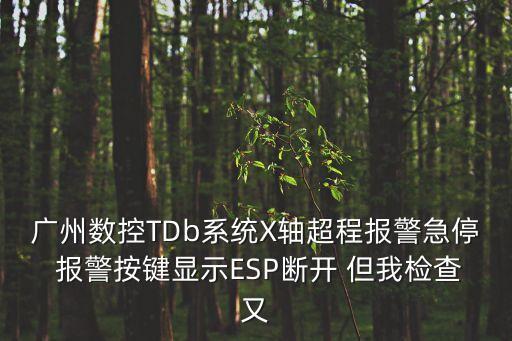 廣州數控TDb系統X軸超程報警急停 報警按鍵顯示ESP斷開 但我檢查又