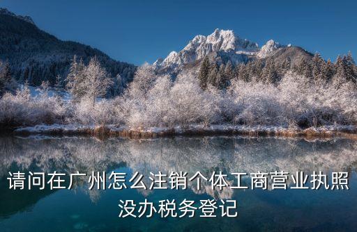 請問在廣州怎么注銷個體工商營業執照沒辦稅務登記