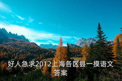 好人急求2012上海各區縣一摸語文答案