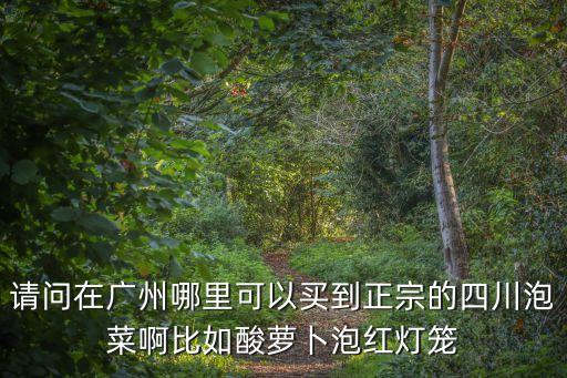 請問在廣州哪里可以買到正宗的四川泡菜啊比如酸蘿卜泡紅燈籠
