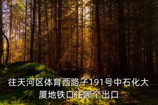 往天河區體育西路子191號中石化大廈地鐵口往哪個出口