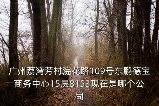 廣州荔灣芳村浣花路109號(hào)東鵬德寶商務(wù)中心15層8153現(xiàn)在是哪個(gè)公司