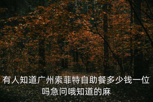 有人知道廣州索菲特自助餐多少錢一位嗎急問哦知道的麻