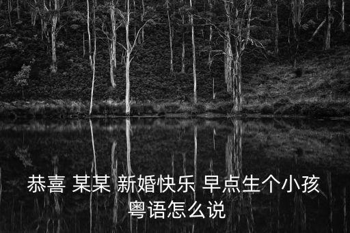恭喜 某某 新婚快樂 早點生個小孩 粵語怎么說