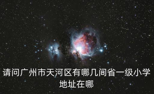 請問廣州市天河區有哪幾間省一級小學地址在哪