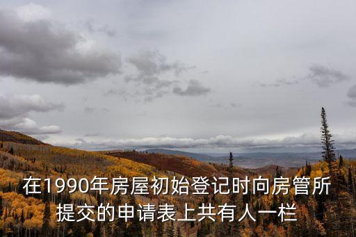 在1990年房屋初始登記時向房管所提交的申請表上共有人一欄