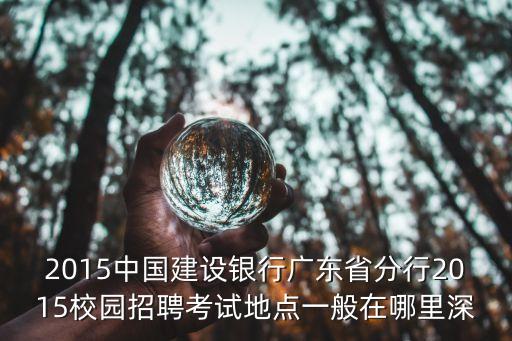 2015中國建設銀行廣東省分行2015校園招聘考試地點一般在哪里深