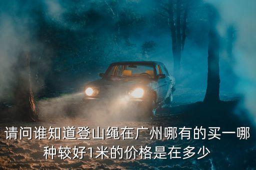 請問誰知道登山繩在廣州哪有的買一哪種較好1米的價格是在多少