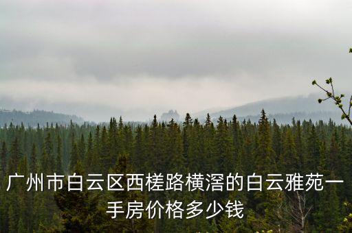 廣州市白云區西槎路橫滘的白云雅苑一手房價格多少錢