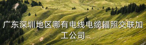 廣東深圳地區(qū)哪有電線電纜輻照交聯(lián)加工公司