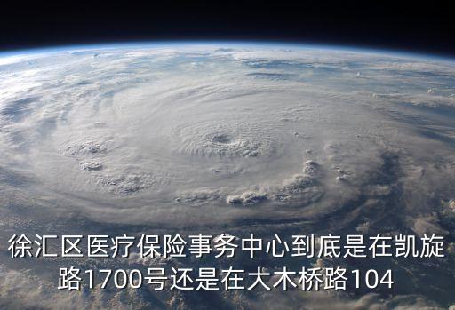 徐匯區醫療保險事務中心到底是在凱旋路1700號還是在大木橋路104