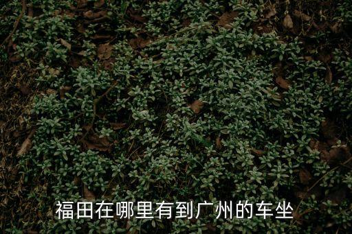 福田在哪里有到廣州的車坐