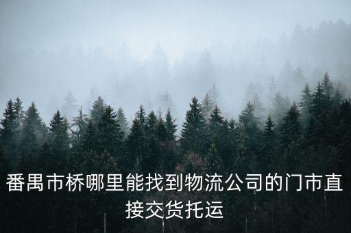 番禺市橋哪里能找到物流公司的門市直接交貨托運