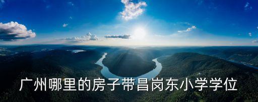 廣州哪里的房子帶昌崗東小學學位