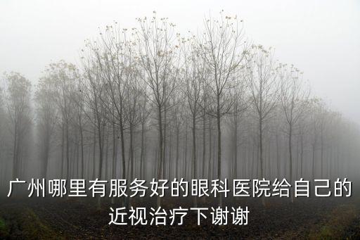 廣州哪里有服務好的眼科醫院給自己的近視治療下謝謝