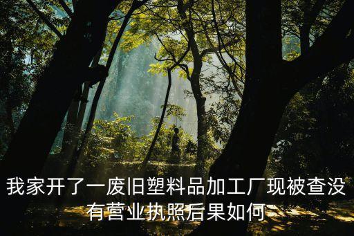 我家開(kāi)了一廢舊塑料品加工廠現(xiàn)被查沒(méi)有營(yíng)業(yè)執(zhí)照后果如何