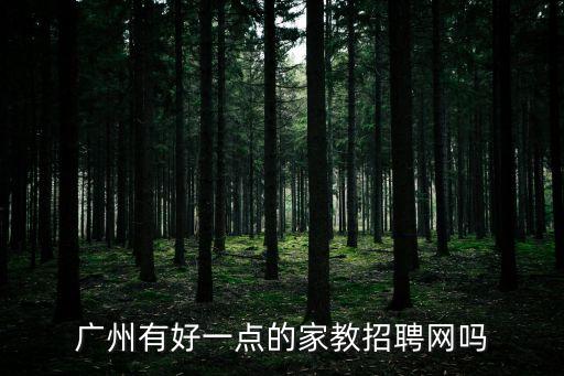 廣州有好一點的家教招聘網嗎