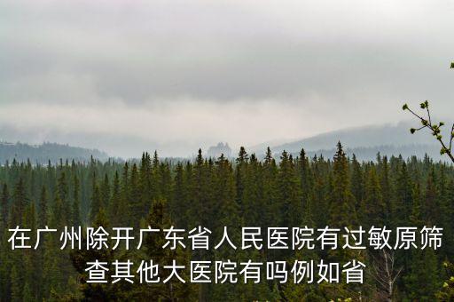 在廣州除開廣東省人民醫院有過敏原篩查其他大醫院有嗎例如省