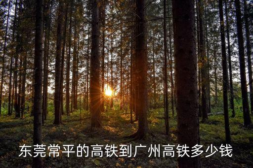 常平到廣州城際怎么這么貴，東莞常平的高鐵到廣州高鐵多少錢