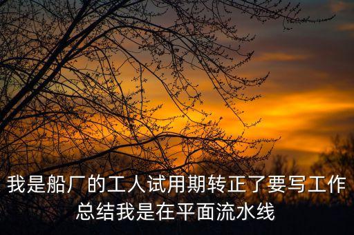 我是船廠的工人試用期轉正了要寫工作總結我是在平面流水線
