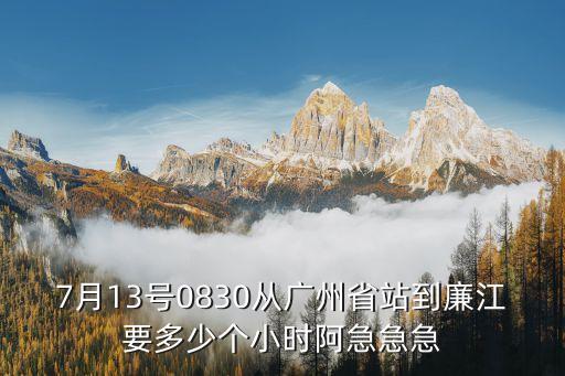 7月13號(hào)0830從廣州省站到廉江要多少個(gè)小時(shí)阿急急急