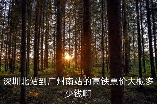 深圳北站到廣州票價(jià)，深圳北站坐高鐵到廣州南站車費(fèi)多少啊