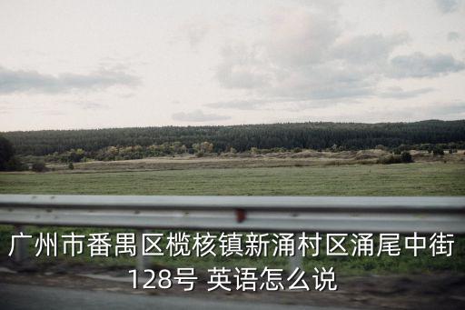 廣州市番禺區欖核鎮新涌村區涌尾中街128號 英語怎么說