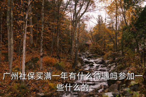 廣州市公費參保人待遇，廣州社保買滿一年有什么待遇嗎參加一些什么的