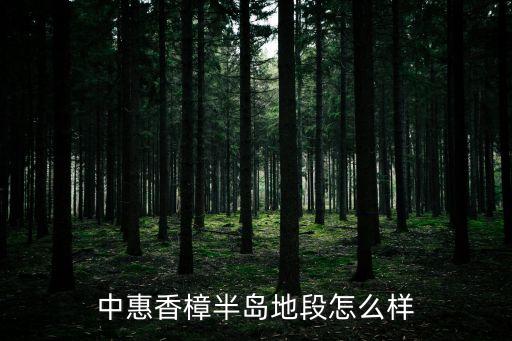 中惠香樟半島地段怎么樣