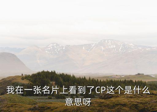我在一張名片上看到了CP這個是什么意思呀