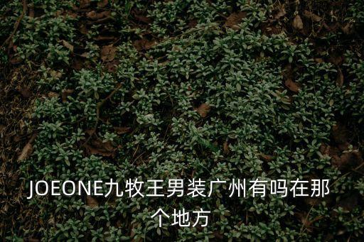 JOEONE九牧王男裝廣州有嗎在那個地方