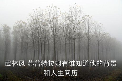 武林風 蘇普特拉姆有誰知道他的背景和人生閱歷