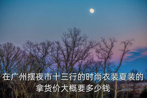在廣州擺夜市十三行的時尚衣裝夏裝的拿貨價大概要多少錢
