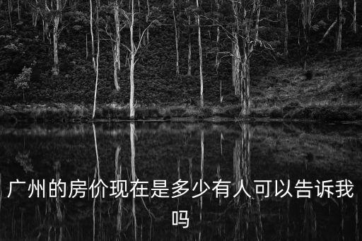 廣州的房價現在是多少有人可以告訴我嗎