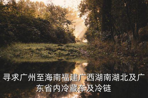 尋求廣州至海南福建廣西湖南湖北及廣東省內冷藏車及冷鏈