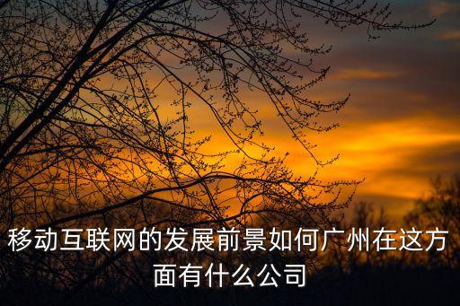 移動互聯(lián)網(wǎng)的發(fā)展前景如何廣州在這方面有什么公司