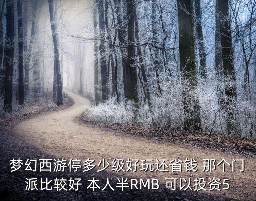 夢幻西游停多少級好玩還省錢 那個門派比較好 本人半RMB 可以投資5