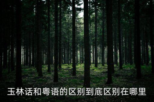 玉林話和粵語的區別到底區別在哪里