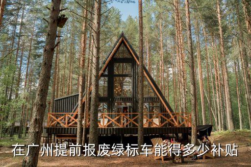 廣州節能減排補貼標準，在廣州提前報廢綠標車能得多少補貼